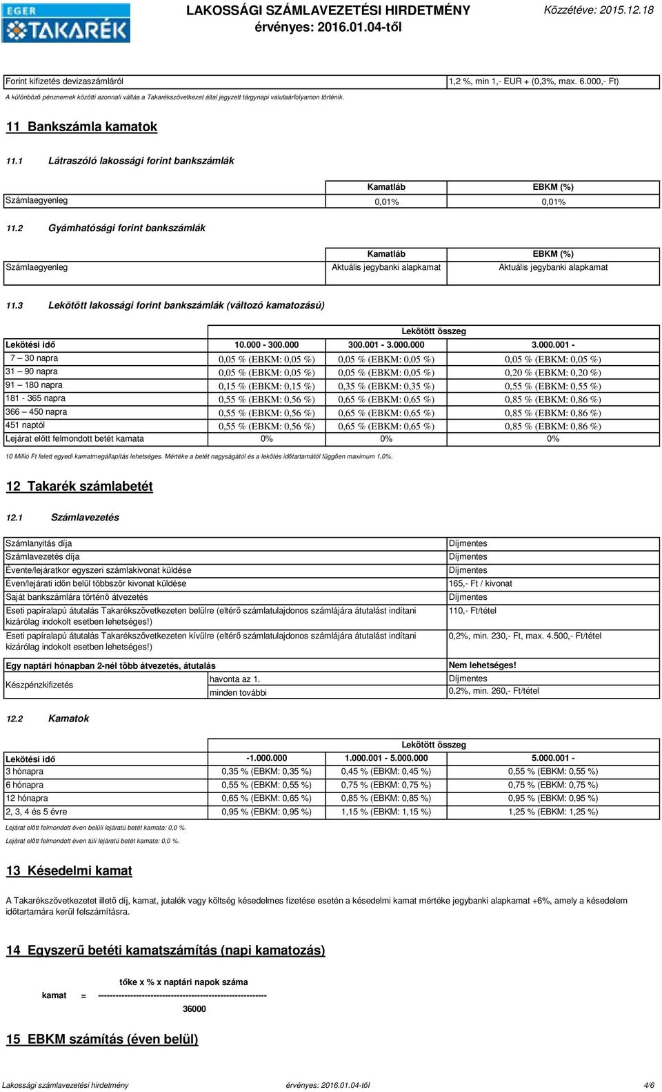 2 Gyámhatósági forint bankszámlák Számlaegyenleg Kamatláb EBKM (%) Aktuális jegybanki alapkamat Aktuális jegybanki alapkamat 11.