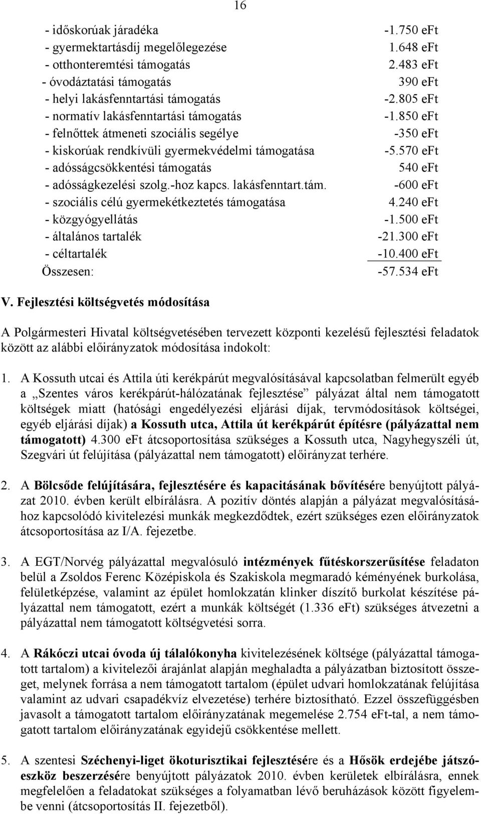 570 eft - adósságcsökkentési támogatás 540 eft - adósságkezelési szolg.-hoz kapcs. lakásfenntart.tám. -600 eft - szociális célú gyermekétkeztetés támogatása 4.240 eft - közgyógyellátás -1.
