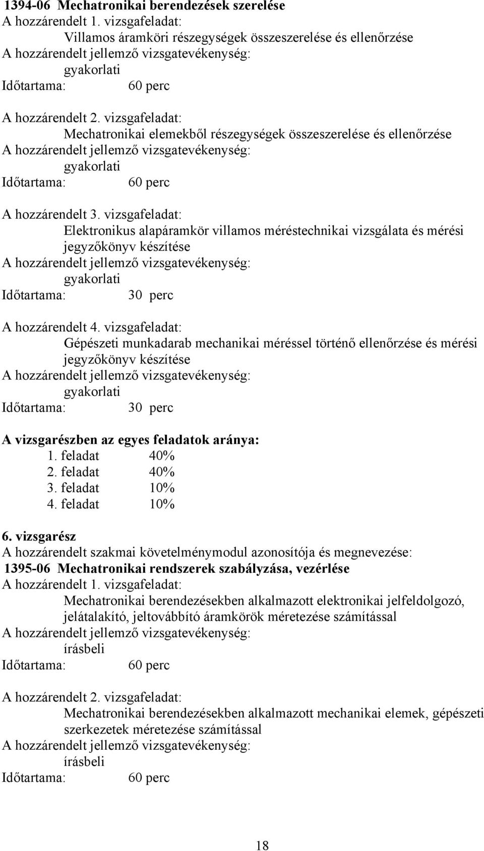 vizsgafeladat: Elektronikus alapáramkör villamos méréstechnikai vizsgálata és mérési jegyzőkönyv készítése Időtartama: 30 perc A hozzárendelt 4.