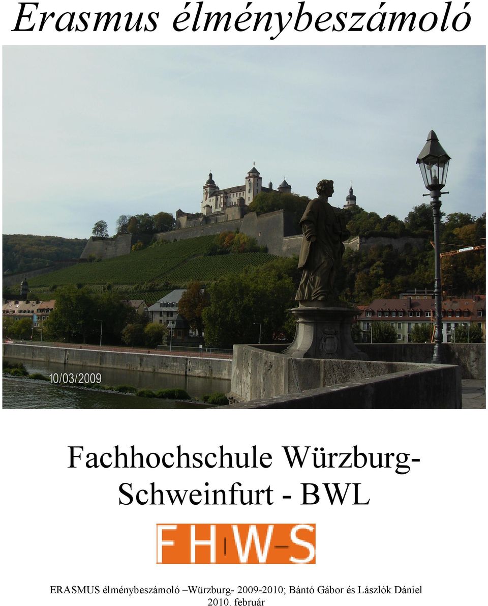 BWL ERASMUS élménybeszámoló Würzburg