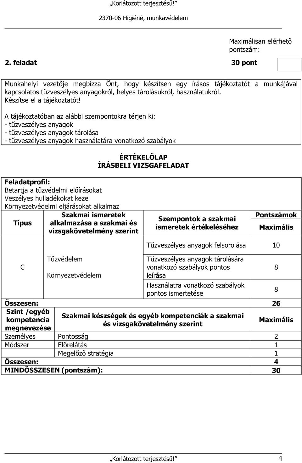 A tájékoztatóban az alábbi szempontokra térjen ki: - tűzveszélyes anyagok - tűzveszélyes anyagok tárolása - tűzveszélyes anyagok használatára vonatkozó szabályok Betartja a tűzvédelmi előírásokat