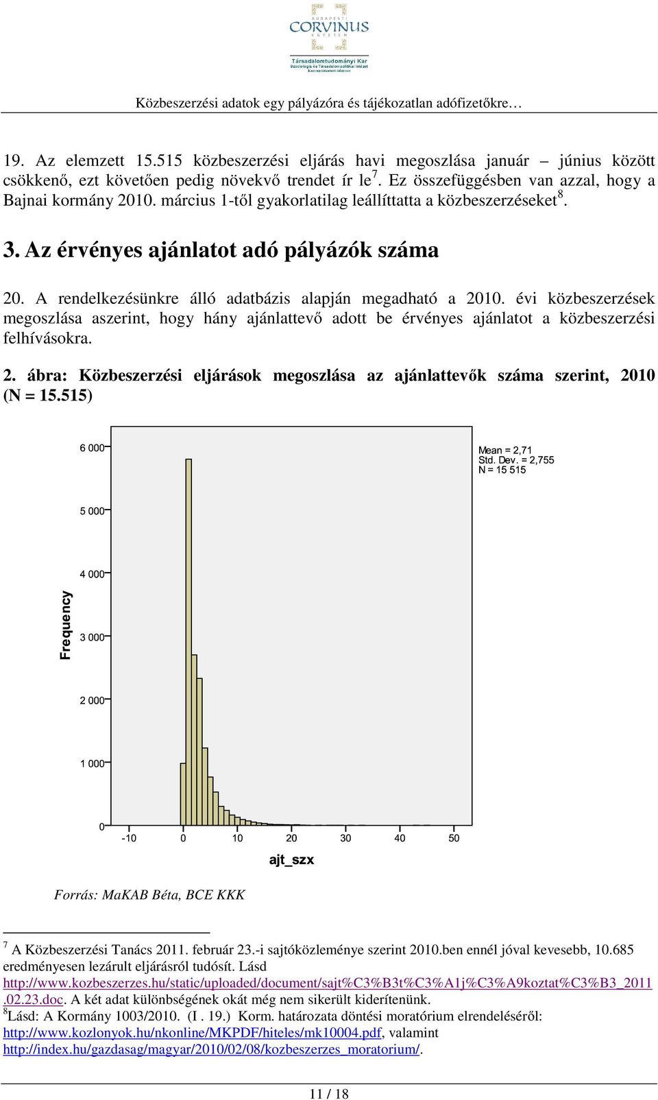 évi közbeszerzések megoszlása aszerint, hogy hány ajánlattevő adott be érvényes ajánlatot a közbeszerzési felhívásokra. 2.
