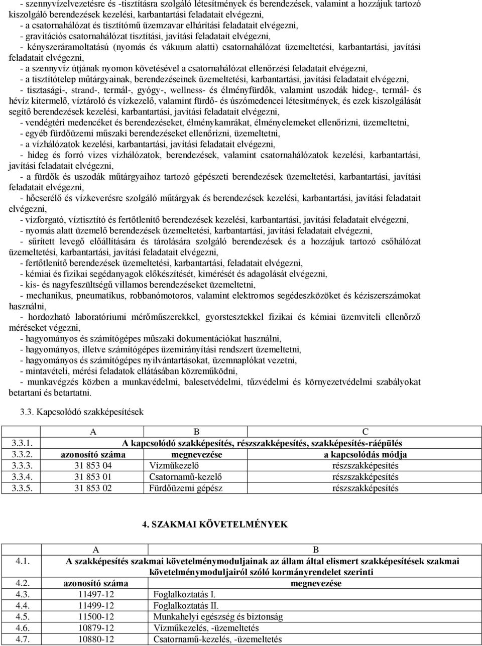 üzemeltetési, karbantartási, javítási feladatait elvégezni, - a szennyvíz útjának nyomon követésével a csatornahálózat ellenőrzési feladatait elvégezni, - a tisztítótelep műtárgyainak,