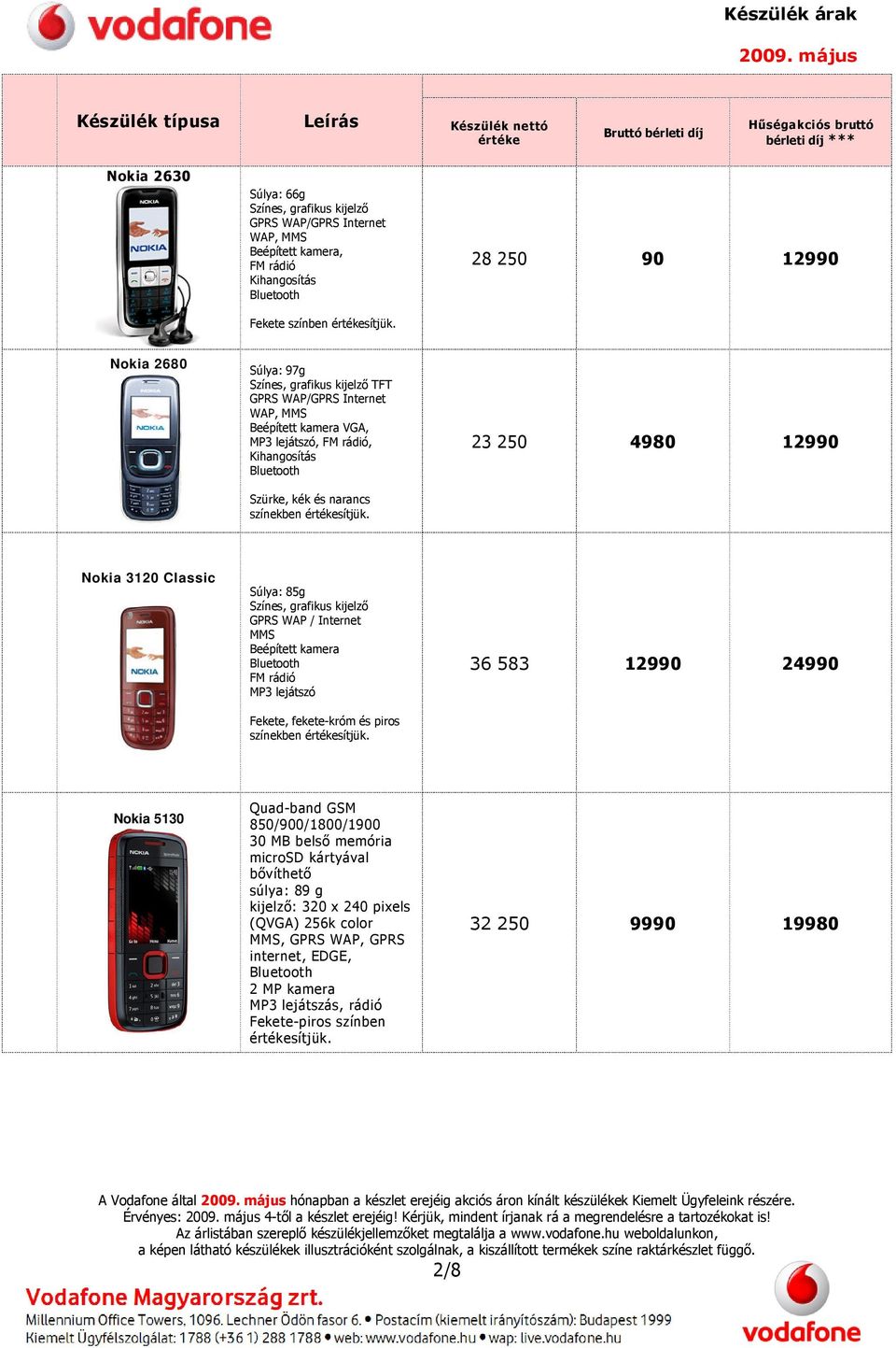 fekete-króm és piros színekben 36 583 12990 24990 Nokia 5130 Quad-band GSM 850/900/1800/1900 30 MB belső memória microsd kártyával bővíthető