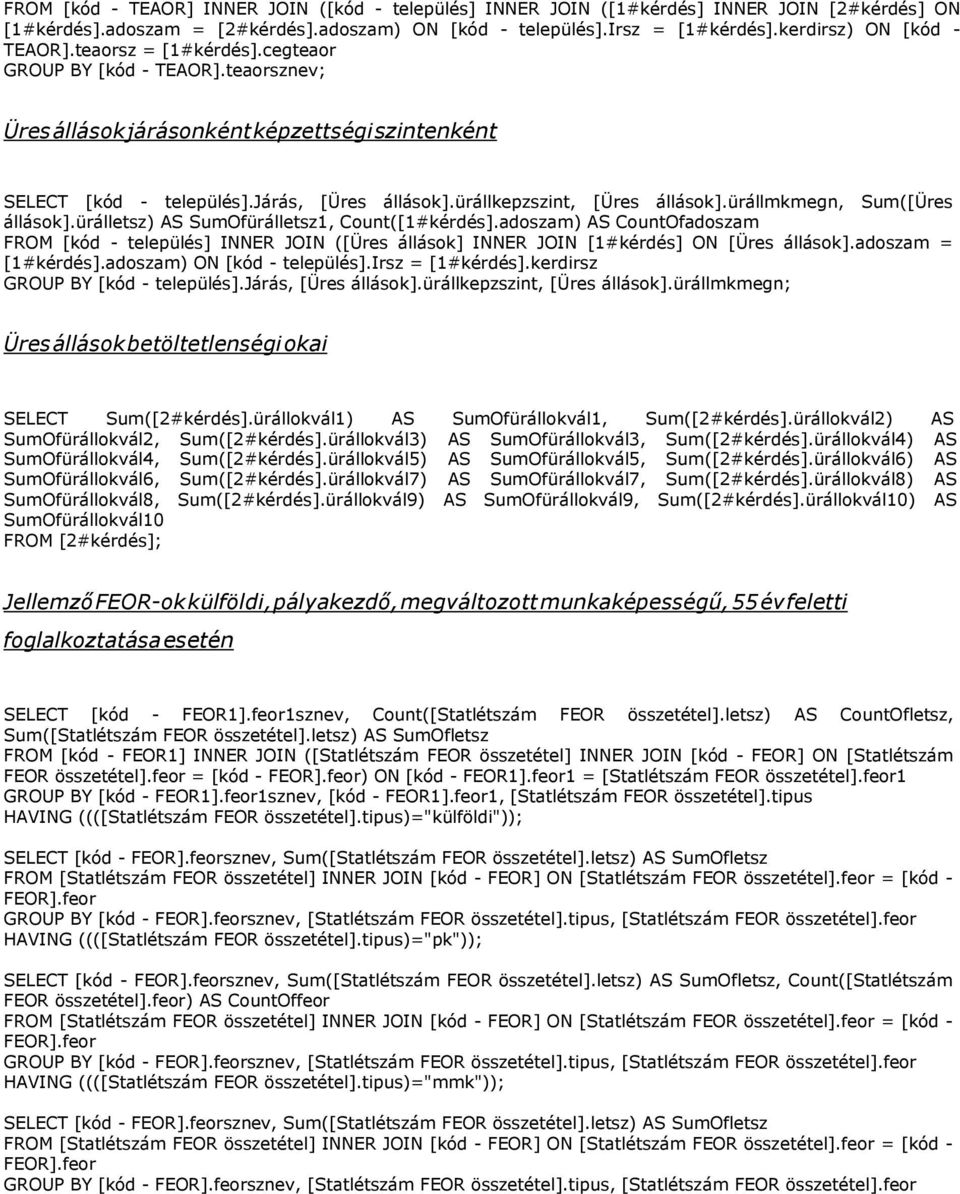 ürállkepzszint, [Üres állások].ürállmkmegn, Sum([Üres állások].ürálletsz) AS SumOfürálletsz1, Count([1#kérdés].