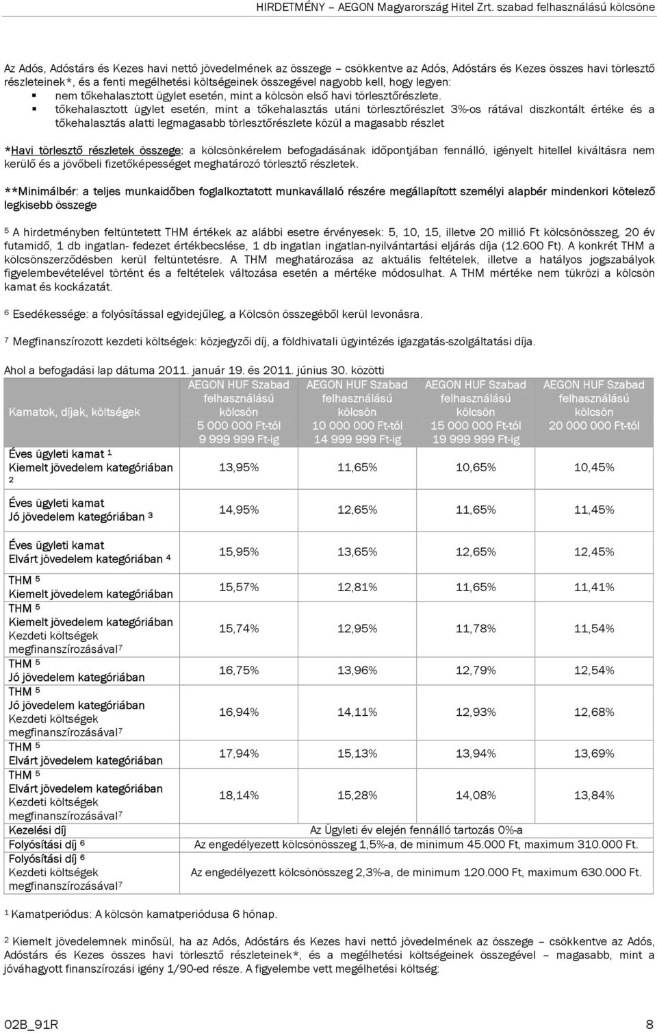 nagyobb kell, hogy legyen: nem tőkehalasztott ügylet esetén, mint a első havi törlesztőrészlete.