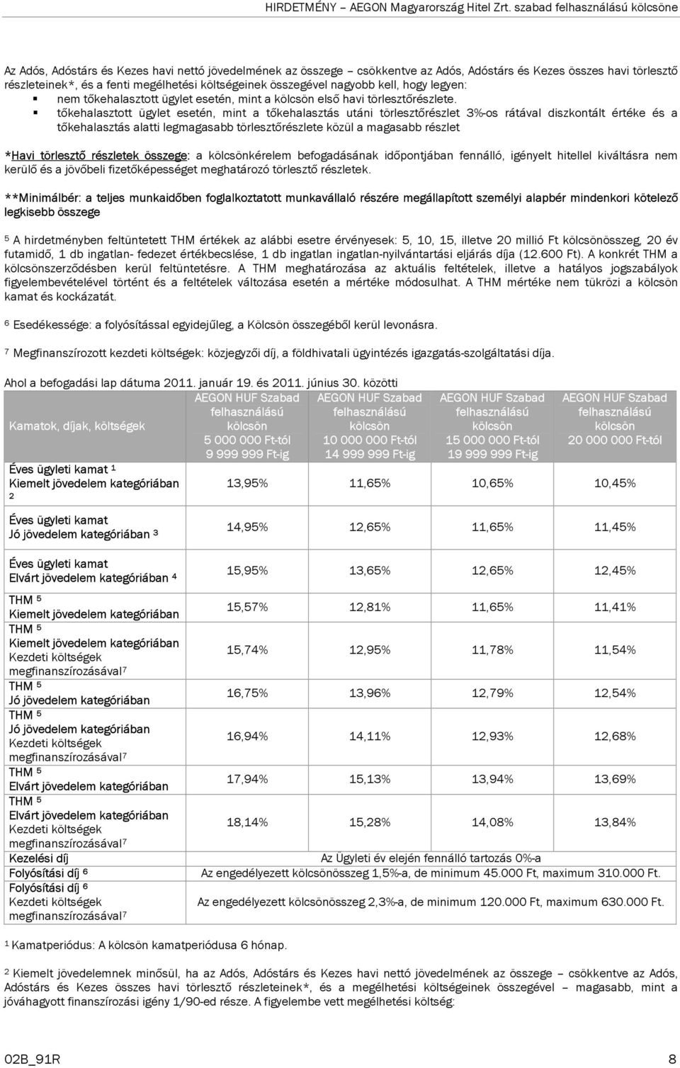 nagyobb kell, hogy legyen: nem tőkehalasztott ügylet esetén, mint a első havi törlesztőrészlete.