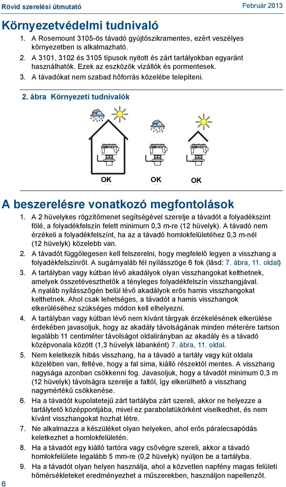 ábra Környezeti tudnivalók A beszerelésre vonatkozó megfontolások 1.
