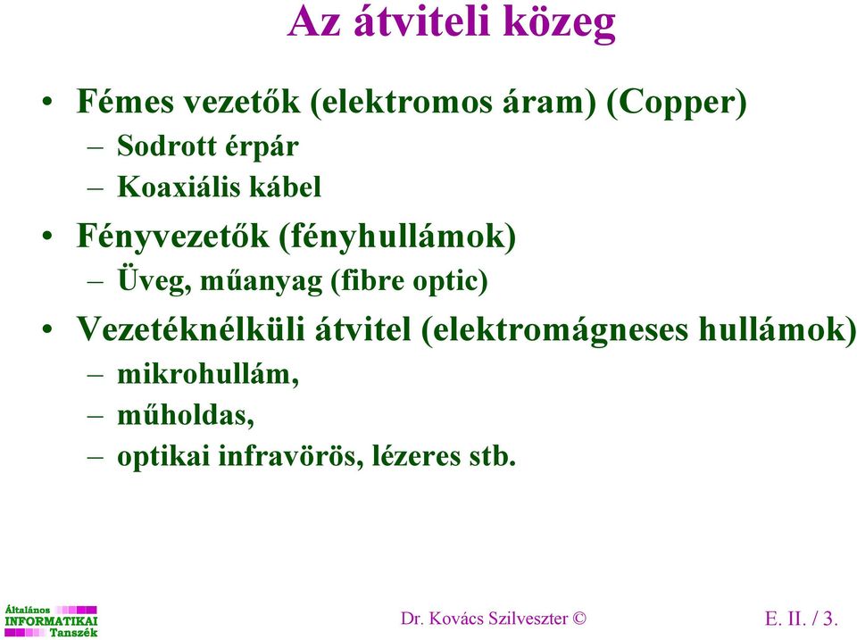 optic) Vezetéknélküli átvitel (elektromágneses hullámok) mikrohullám,