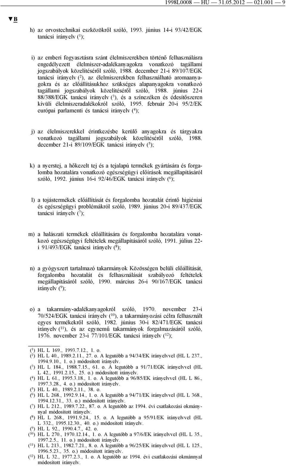 közelítéséről szóló, 1988.
