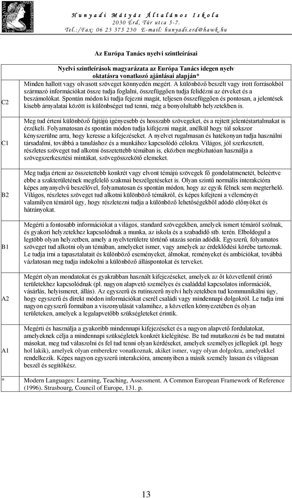 Spontán módon ki tudja fejezni magát, teljesen összefüggően és pontosan, a jelentések kisebb árnyalatai között is különbséget tud tenni, még a bonyolultabb helyzetekben is.