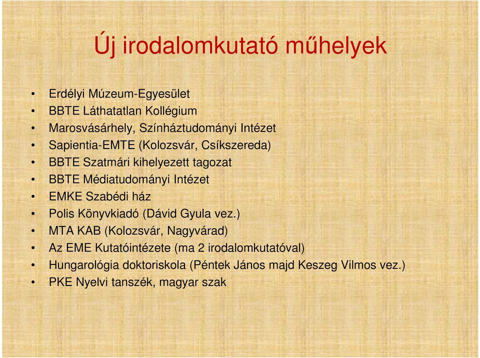 EMKE Szabédi ház Polis Könyvkiadó (Dávid Gyula vez.