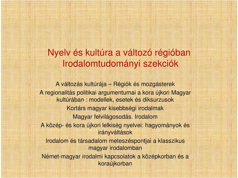 irodalmak Magyar felvilágosodás.