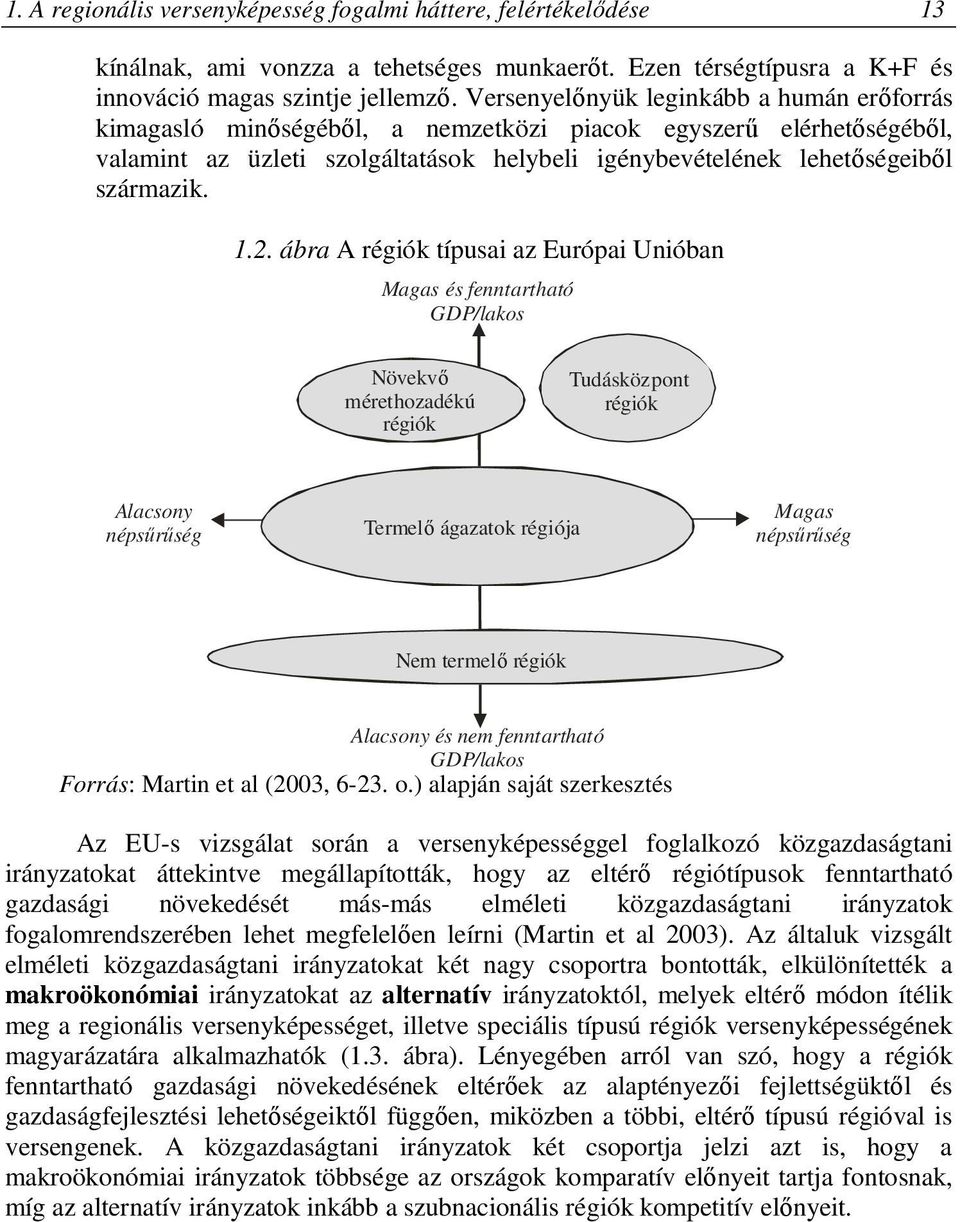 2. ábra A régiók típusai az Európai Unióban Magas és fenntartható GDP/lakos Növekvő mérethozadékú régiók Tudásközpont régiók Alacsony népsűrűség Termelő ágazatok régiója Magas népsűrűség Nem termelő