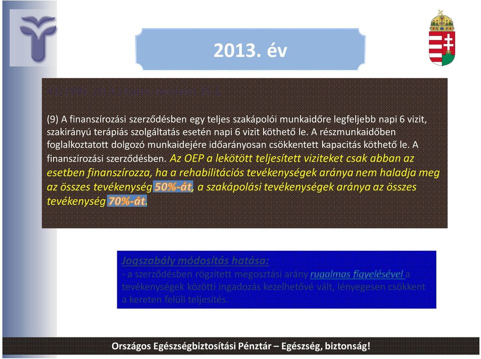 A részmunkaidőben foglalkoztatott dolgozó munkaidejére időarányosan csökkentett kapacitás köthető le. A finanszírozási szerződésben.