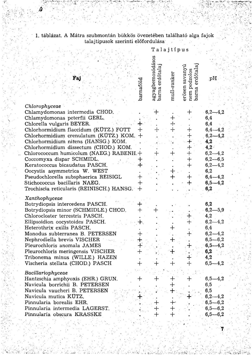 ) KOM Chlorococcum humicolum (NAEG.) RABENH. Coccomyxa dispar SCHMIDL. Keratococcus bicaudatus PASCH. Oocystis asymmetrica W. WEST Pseudochlorella subsphaerica REISIGL Stichococcus bacillaris NAEG.