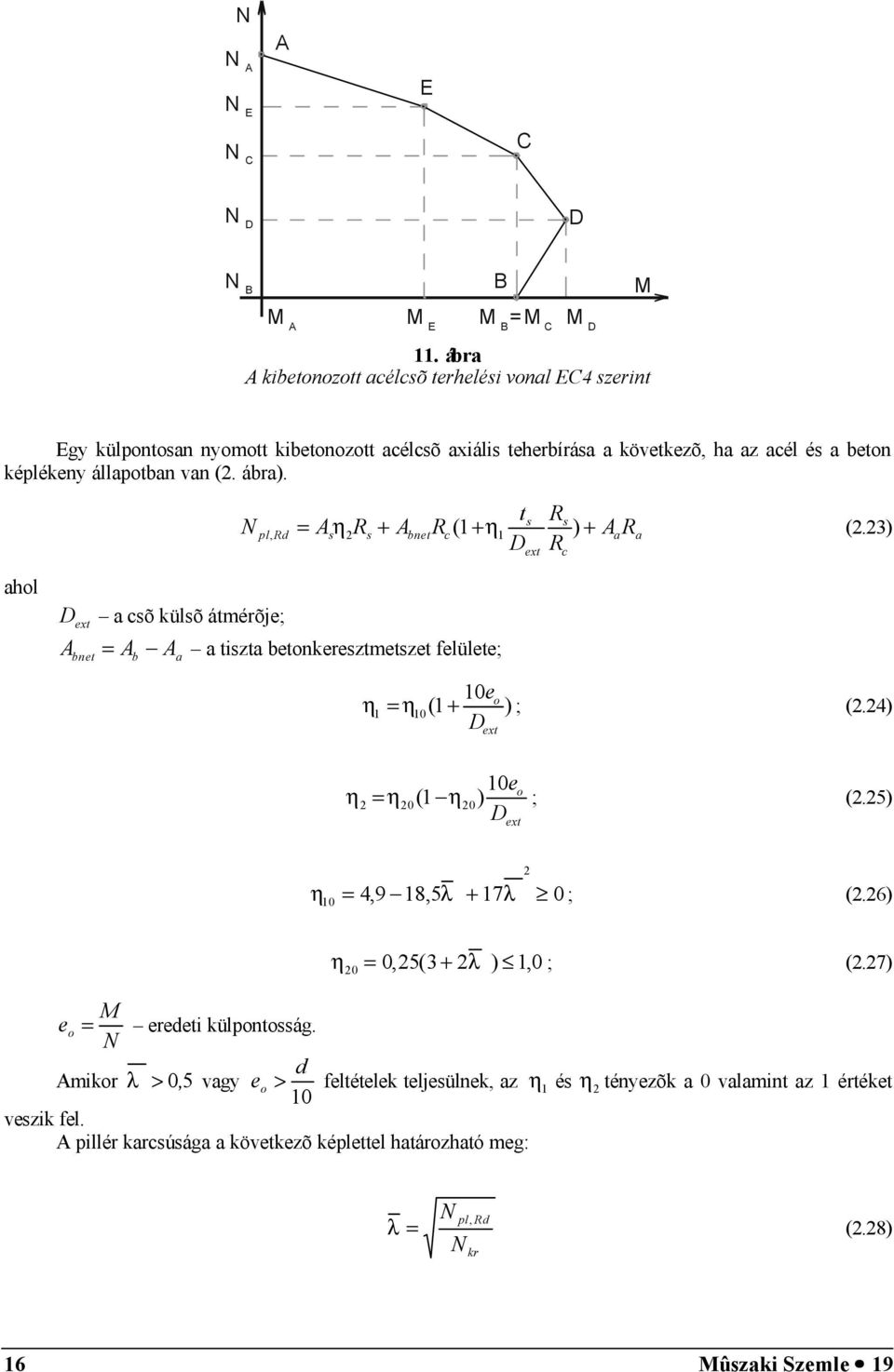 ábr). t R η A R (.3) pl, Rd = A R + AbnetRc ( + η ) + Dext Rc hol D ext cõ külõ átmérõje; A = A A tizt betonkereztmetzet felülete; bnet b ( 0eo η =η0 + ) ; (.