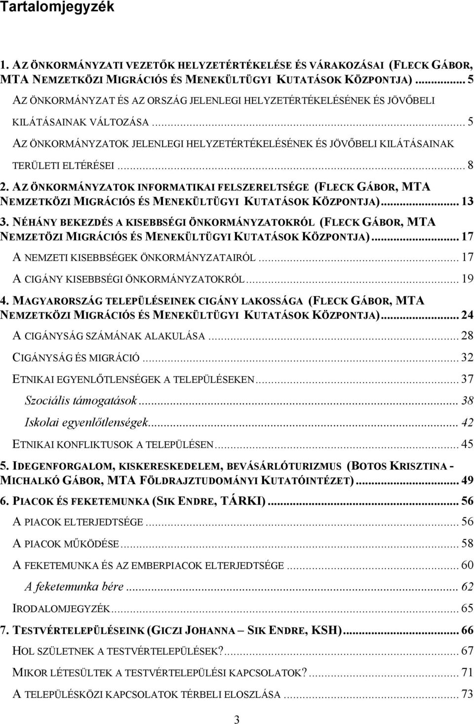 .. 8 2. AZ ÖNKORMÁNYZATOK INFORMATIKAI FELSZERELTSÉGE (FLECK GÁBOR, MTA NEMZETKÖZI MIGRÁCIÓS ÉS MENEKÜLTÜGYI KUTATÁSOK KÖZPONTJA)... 13 3.