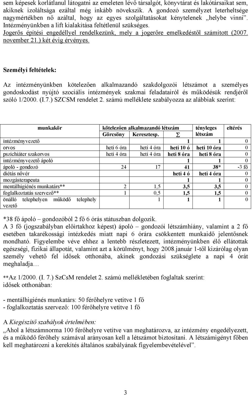 Jogerős építési engedéllyel rendelkezünk, mely a jogerőre emelkedéstől számított (2007. november 21.) két évig érvényes.