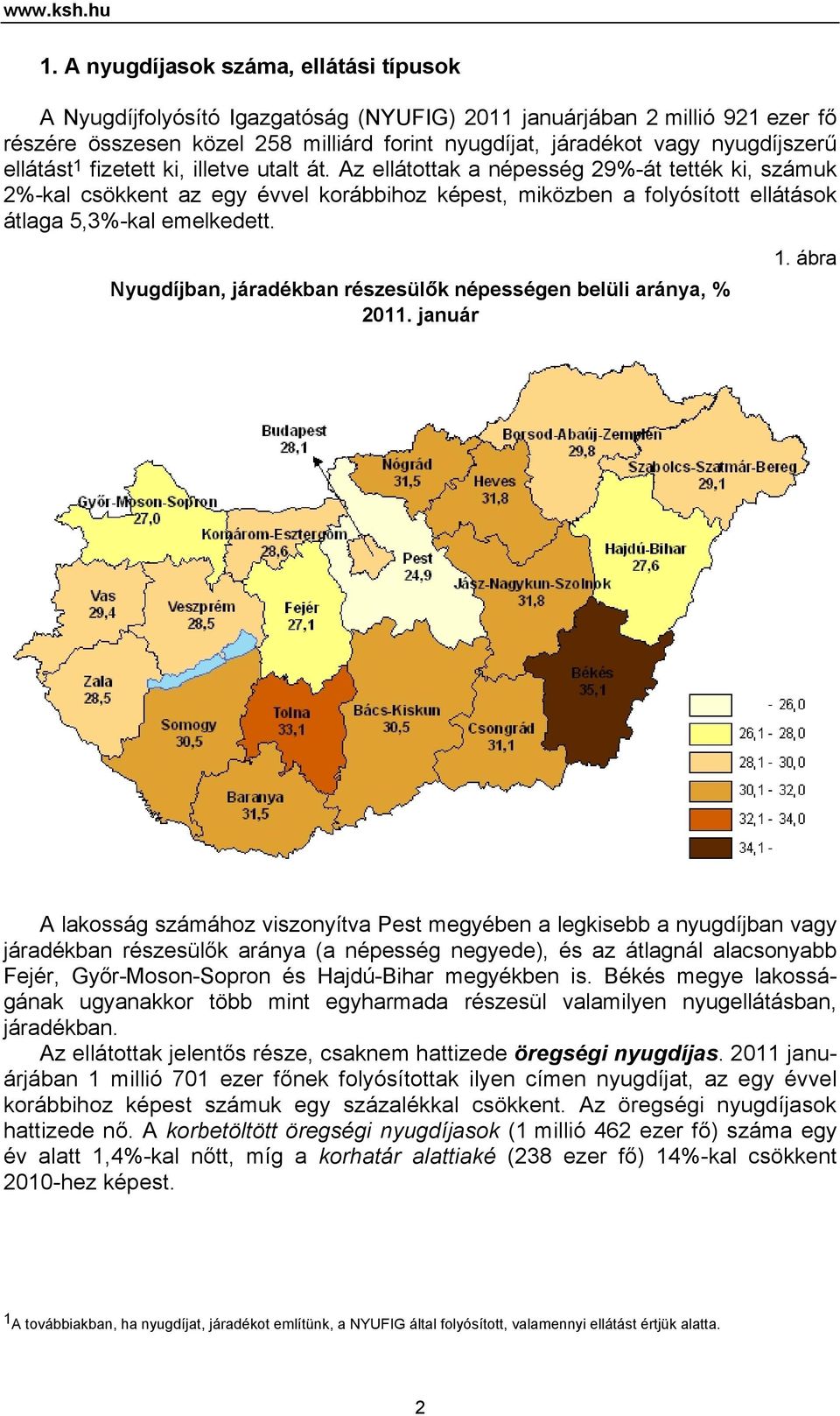 ellátást 1 fizetett ki, illetve utalt át. Az ellátottak a népesség 29%-át tették ki, számuk 2%-kal csökkent az egy évvel korábbihoz képest, miközben a folyósított ellátások átlaga 5,3%-kal emelkedett.