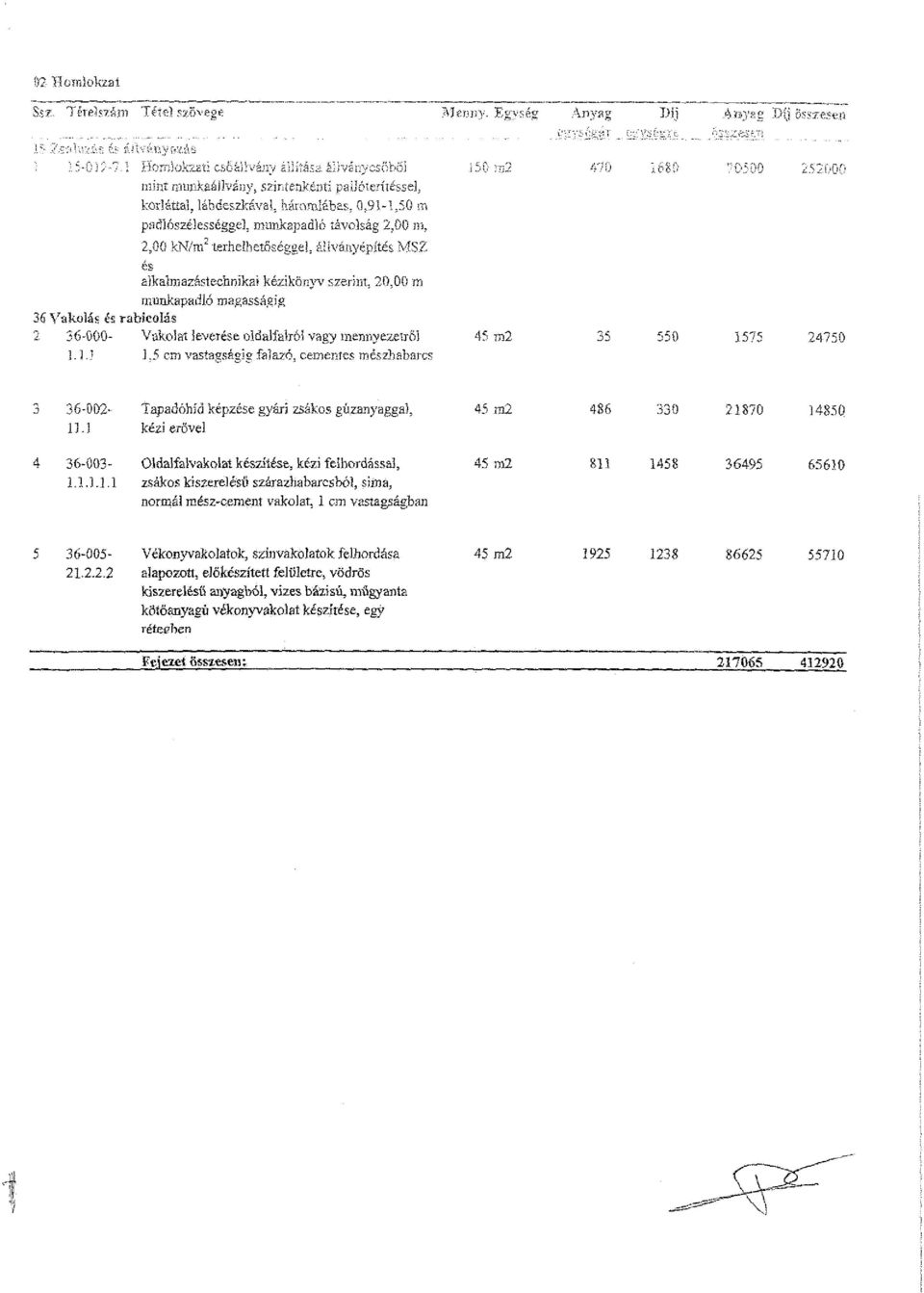 2 36-000- Vakolat leverése oldalfalról vagy mennyezetről 1.1.] 1.