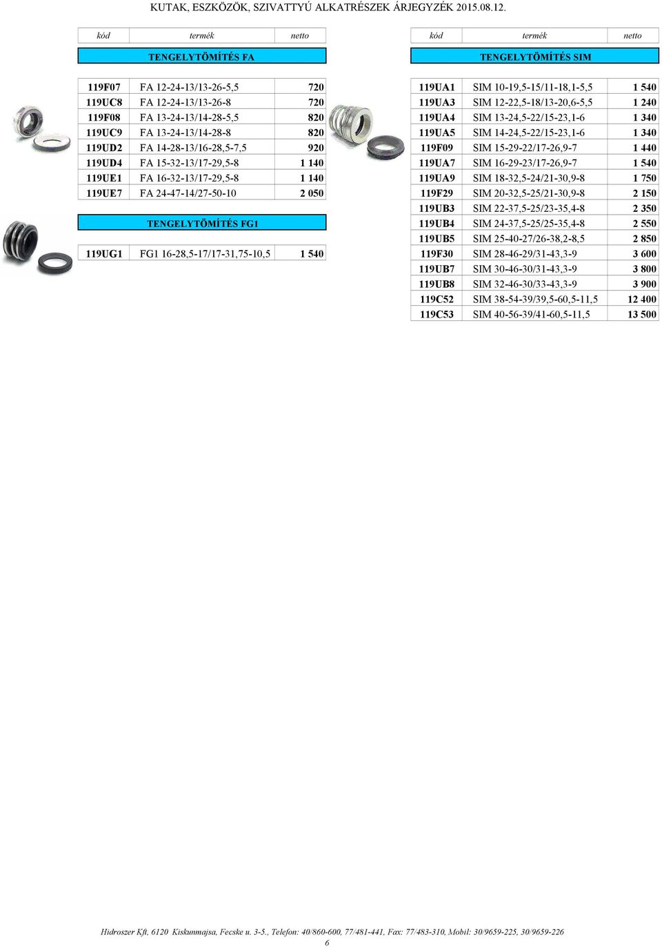 119UD4 FA 15-32-13/17-29,5-8 1140 119UA7 SIM 16-29-23/17-26,9-7 1540 119UE1 FA 16-32-13/17-29,5-8 1140 119UA9 SIM 18-32,5-24/21-30,9-8 1750 119UE7 FA 24-47-14/27-50-10 2050 119F29 SIM