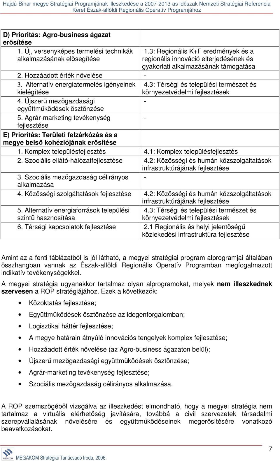 3: Térségi és települési természet és kielégítése környezetvédelmi fejlesztések 4. Újszerű mezőgazdasági - együttműködések ösztönzése 5.