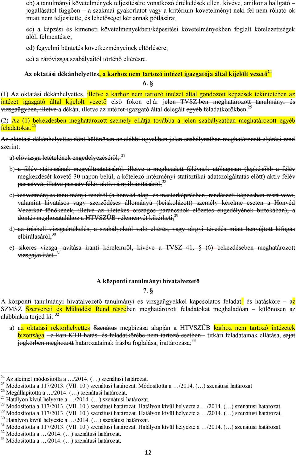 következményeinek eltörlésére; ee) a záróvizsga szabályaitól történő eltérésre. Az oktatási dékánhelyettes, a karhoz nem tartozó intézet igazgatója által kijelölt vezető 24 6.