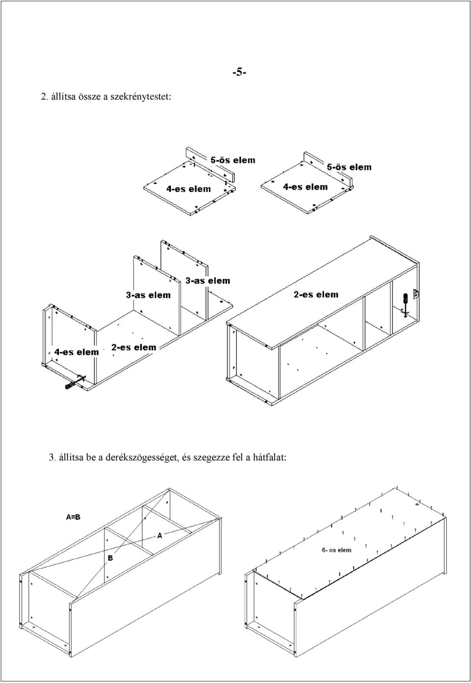 1- Összeszerelési útmutató 45 cm széles nyitott + 1 ajtós szekrényhez - PDF  Ingyenes letöltés