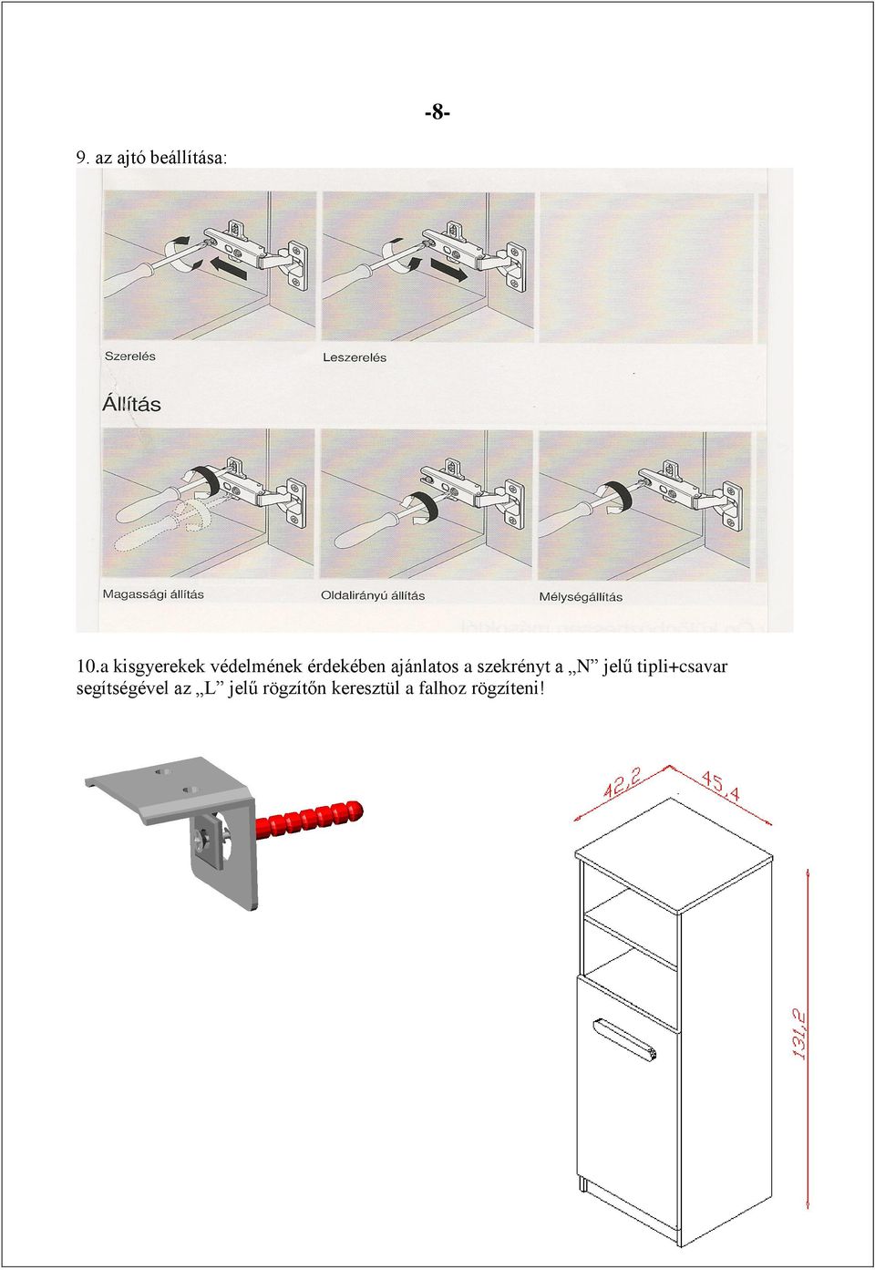 1- Összeszerelési útmutató 45 cm széles nyitott + 1 ajtós szekrényhez - PDF  Ingyenes letöltés