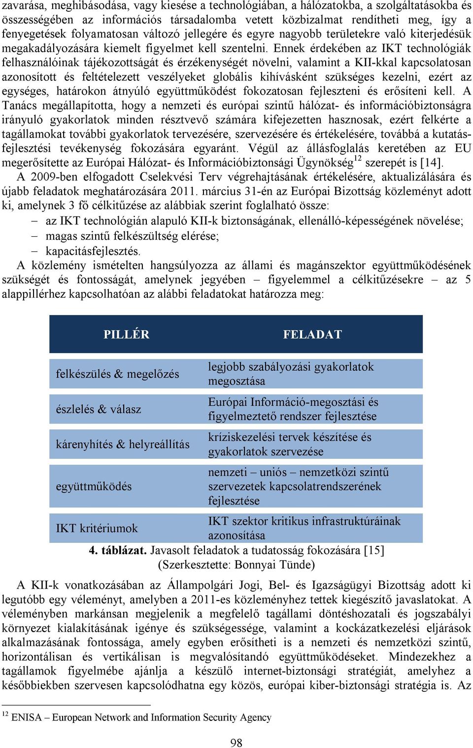 Ennek érdekében az IKT technológiák felhasználóinak tájékozottságát és érzékenységét növelni, valamint a KII-kkal kapcsolatosan azonosított és feltételezett veszélyeket globális kihívásként szükséges