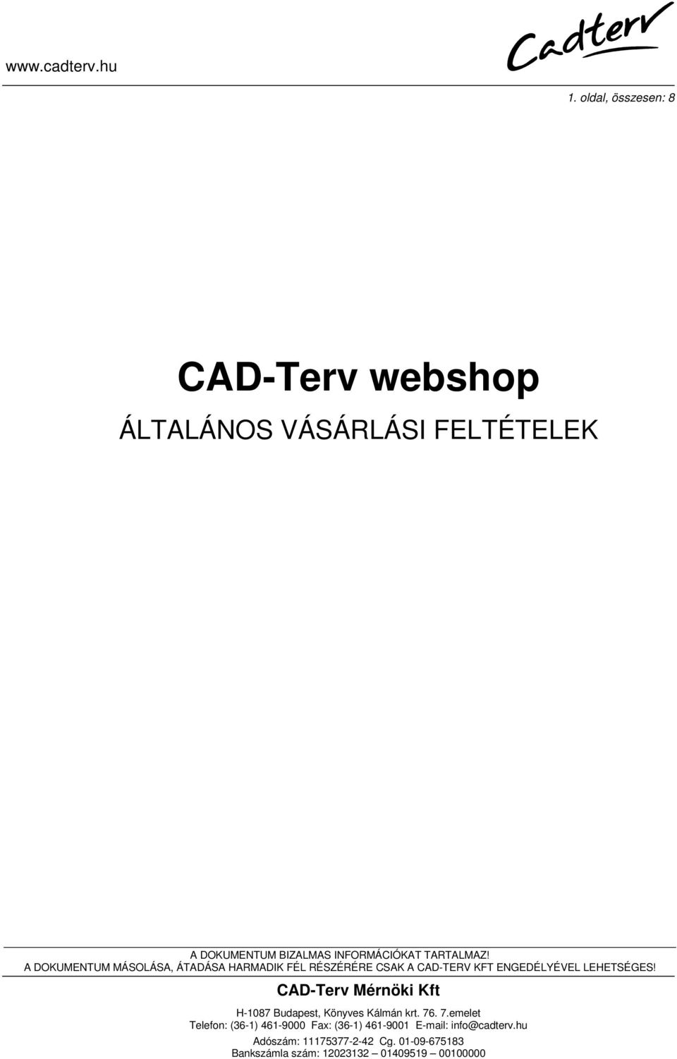 CAD-Terv webshop