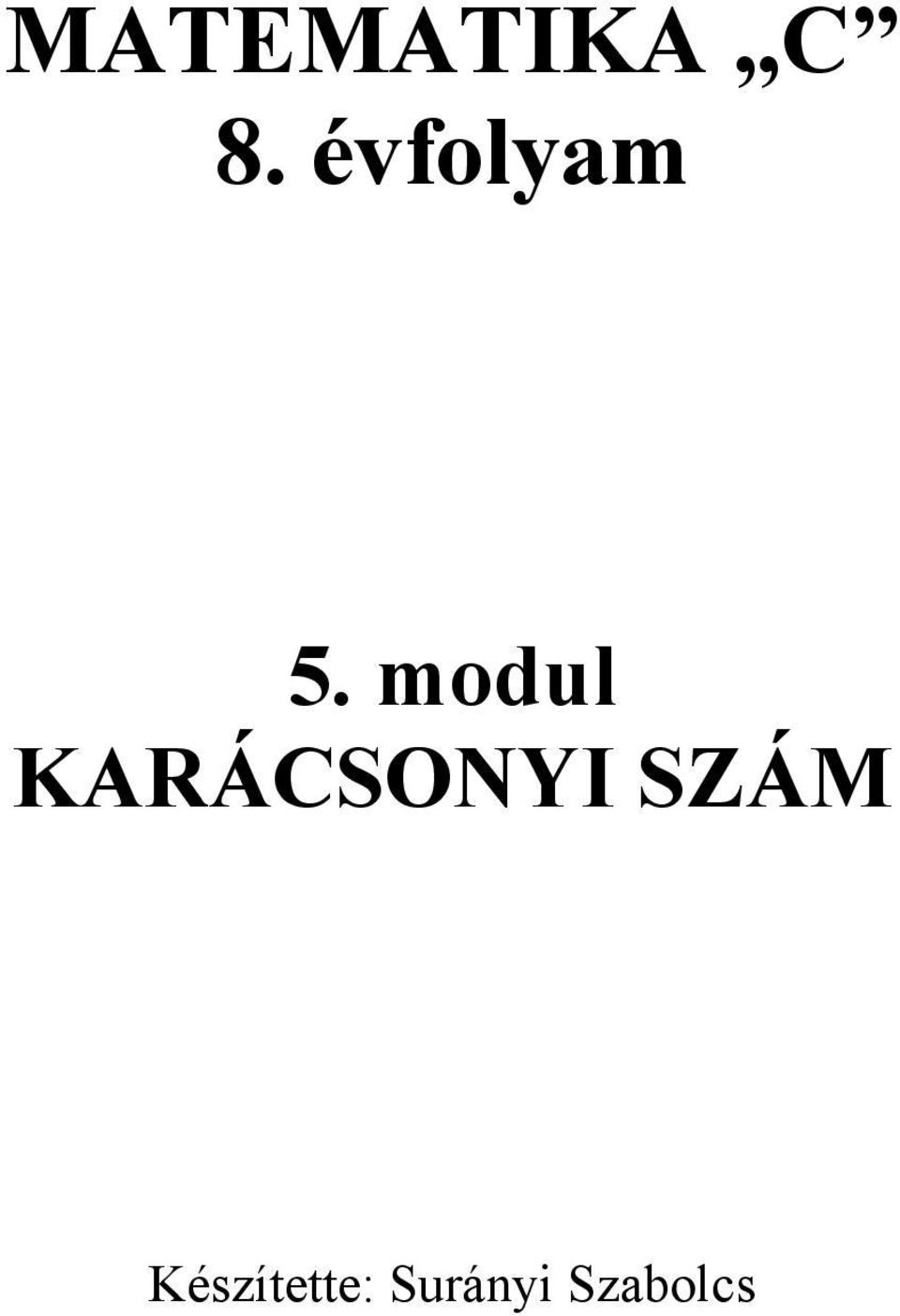 modul KARÁCSONYI