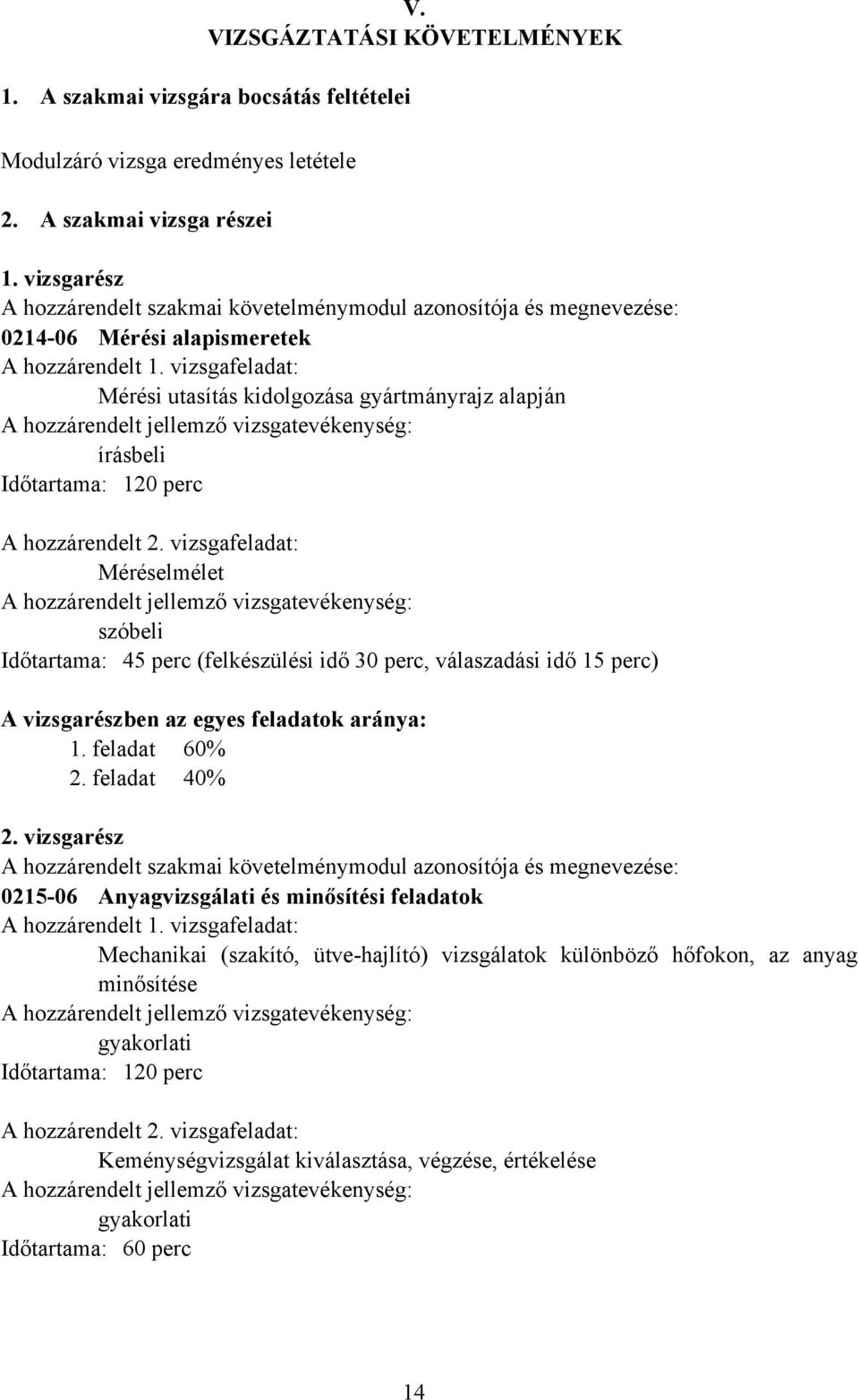 vizsgafeladat: Mérési utasítás kidolgozása gyártmányrajz alapján írásbeli Időtartama: 120 perc A hozzárendelt 2.