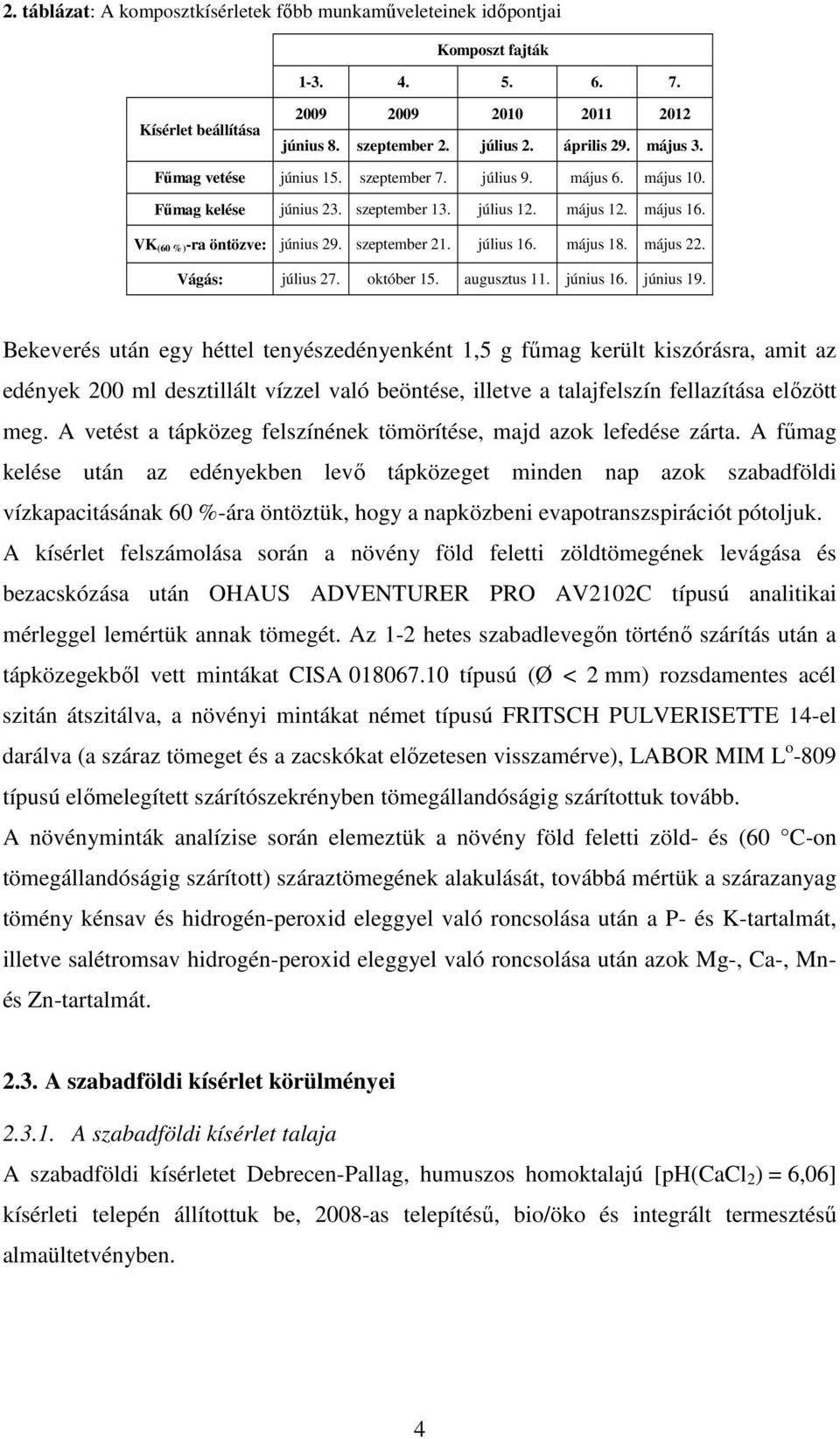május 18. május 22. Vágás: július 27. október 15. augusztus 11. június 16. június 19.