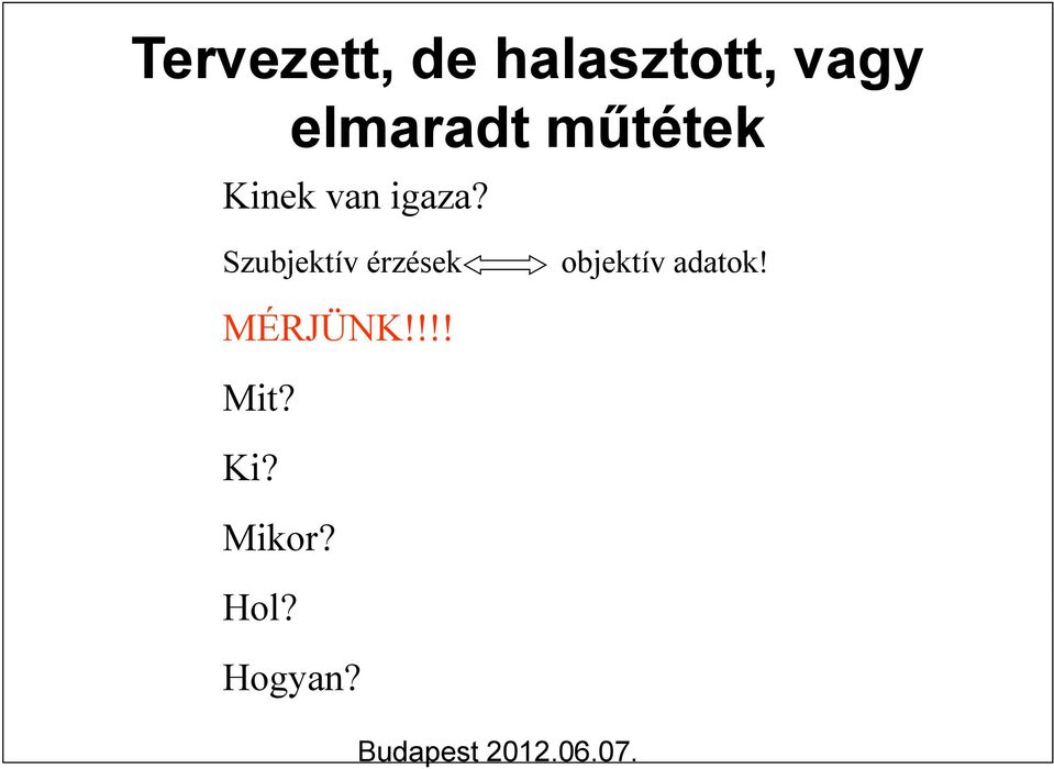 Szubjektív érzések objektív adatok!