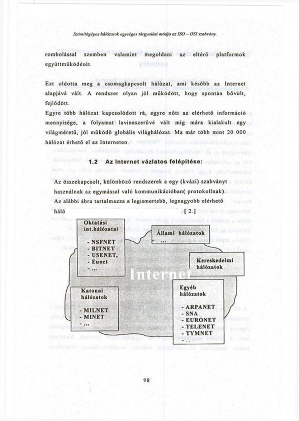 E gyre tö b b h áló zat k a p c so ló d o tt rá, e g y re n ő tt az elé rh e tő info rm áció m ennyisége, a folyam at lavin aszerű v é vált m íg m ára k ialak u lt egy v ilágm éretű, jó l m ű ködő