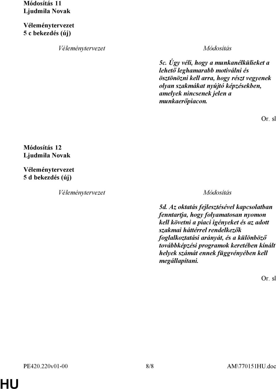 amelyek nincsenek jelen a munkaerőpiacon. Or. sl 12 Ljudmila Novak 5 d bekezdés (új) 5d.