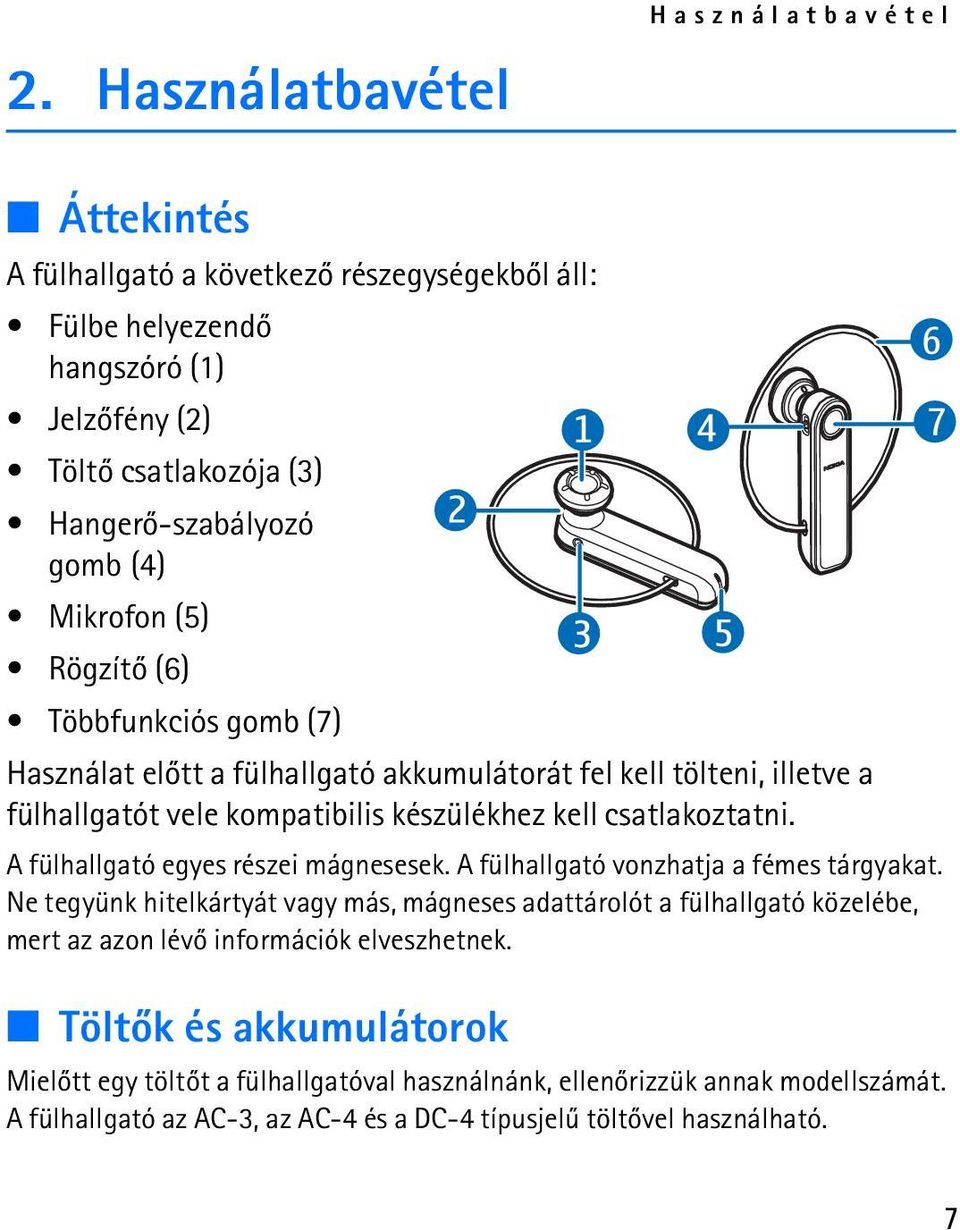 A fülhallgató egyes részei mágnesesek. A fülhallgató vonzhatja a fémes tárgyakat.