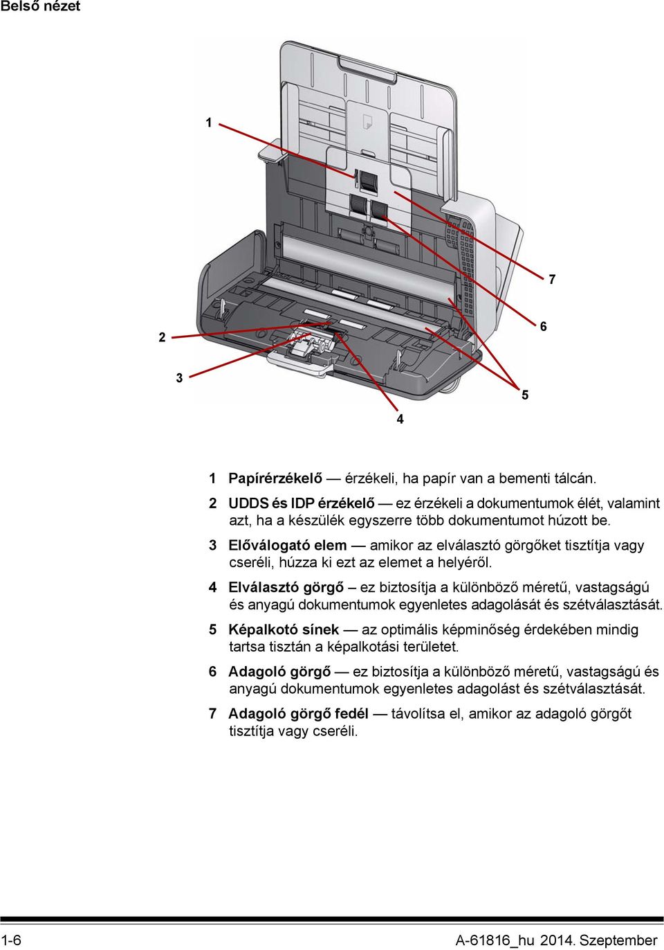 3 Előválogató elem amikor az elválasztó görgőket tisztítja vagy cseréli, húzza ki ezt az elemet a helyéről.