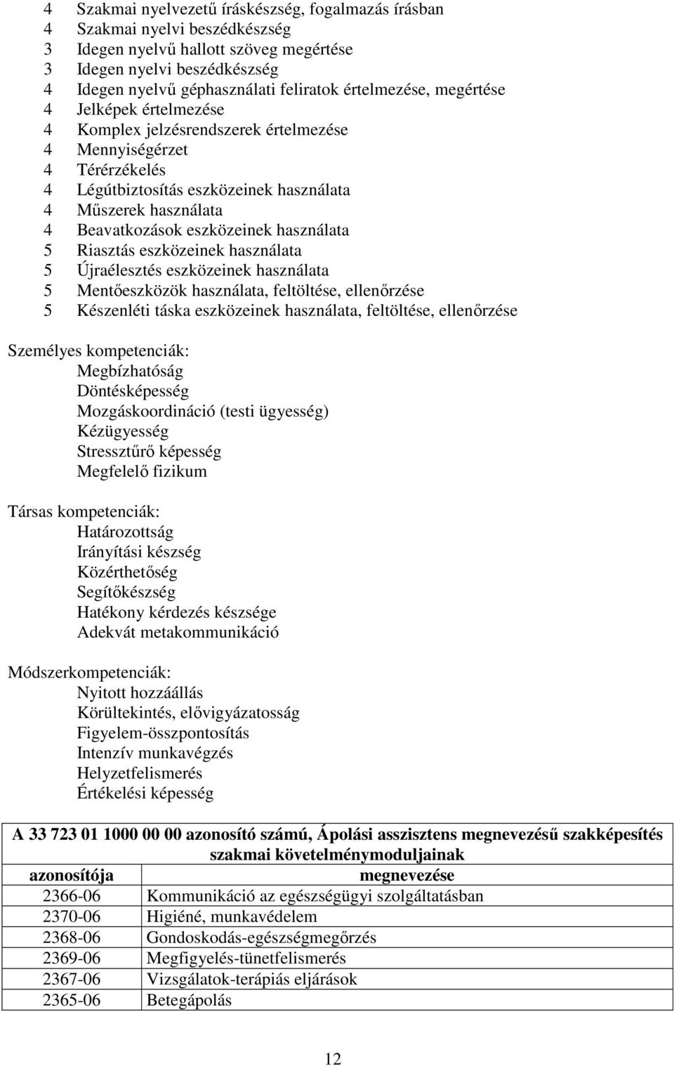 eszközeinek használata 5 Riasztás eszközeinek használata 5 Újraélesztés eszközeinek használata 5 Mentőeszközök használata, feltöltése, ellenőrzése 5 Készenléti táska eszközeinek használata,