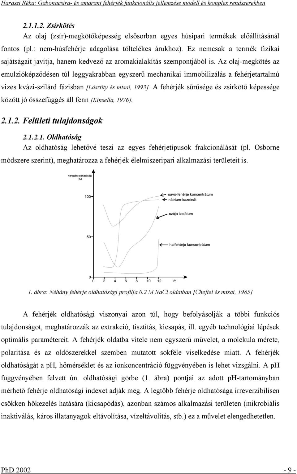 Az olaj-megkötés az emulzióképződésen túl leggyakrabban egyszerű mechanikai immobilizálás a fehérjetartalmú vizes kvázi-szilárd fázisban [Lásztity és mtsai, 1993].