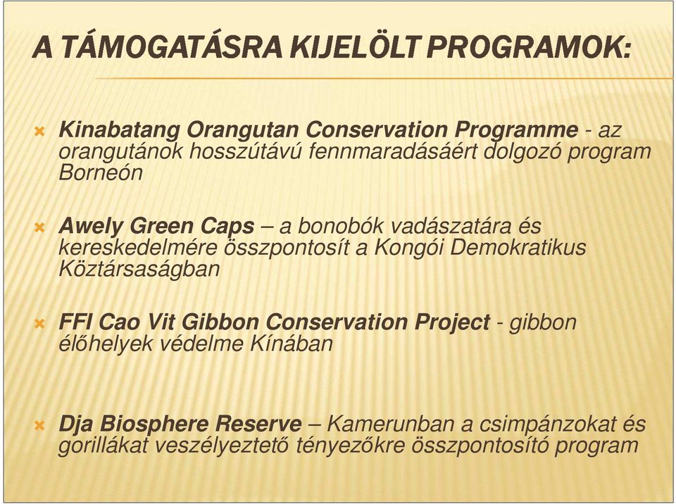 Demokratikus Köztársaságban FFI Cao Vit Gibbon Conservation Project - gibbon élőhelyek védelme