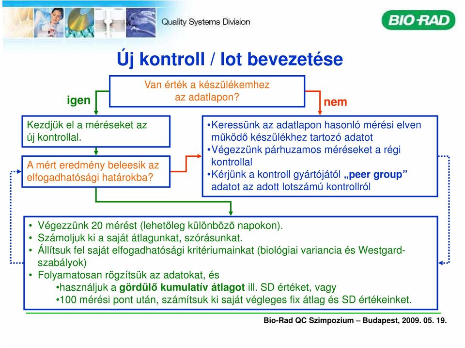 lotszámú kontrollról Végezzünk 20 mérést (lehetıleg különbözı napokon). Számoljuk ki a saját átlagunkat, szórásunkat.