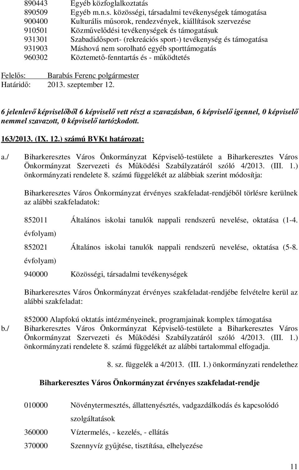 közösségi, társadalmi tevékenységek támogatása 900400 Kulturális műsorok, rendezvények, kiállítások szervezése 910501 Közművelődési tevékenységek és támogatásuk 931301 Szabadidősport- (rekreációs