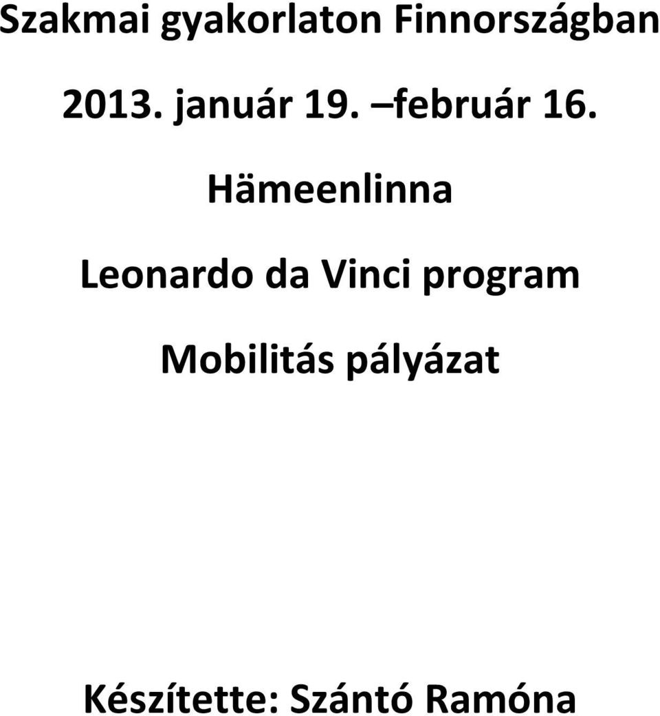 Hämeenlinna Leonardo da Vinci