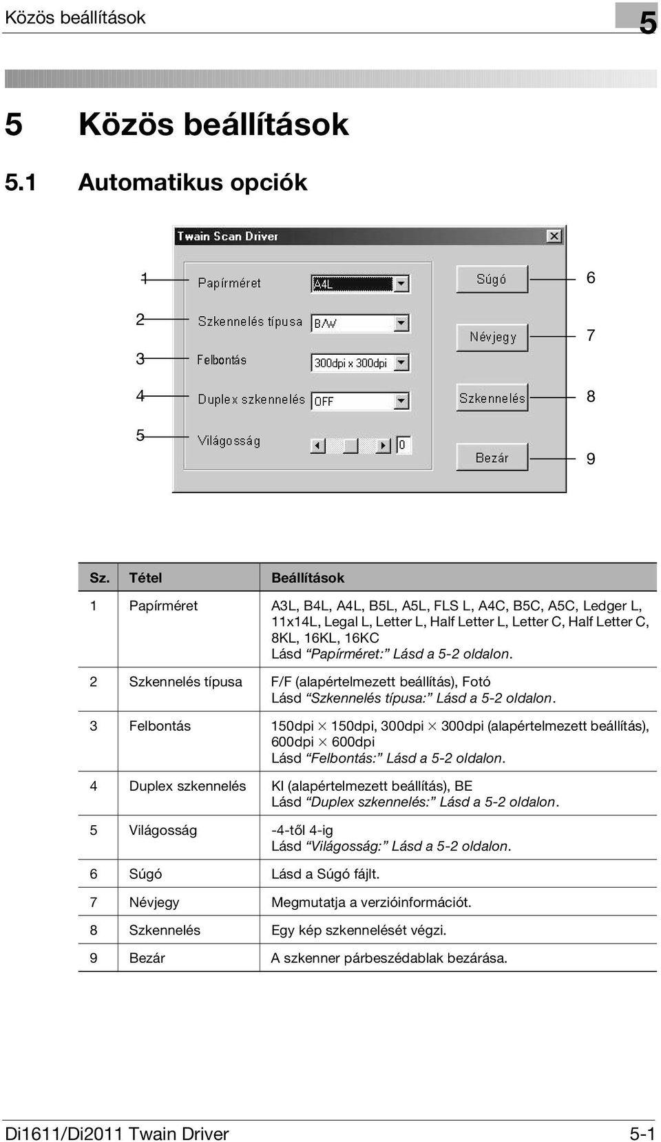 oldalon. 2 Szkennelés típusa F/F (alapértelmezett beállítás), Fotó Lásd Szkennelés típusa: Lásd a 5-2 oldalon.