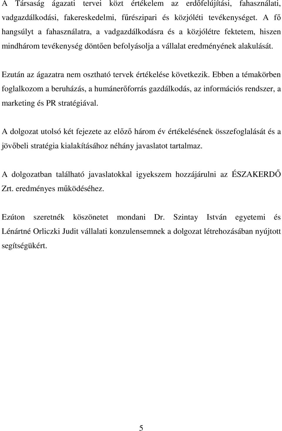 Ezután az ágazatra nem osztható tervek értékelése következik. Ebben a témakörben foglalkozom a beruházás, a humánerıforrás gazdálkodás, az információs rendszer, a marketing és PR stratégiával.