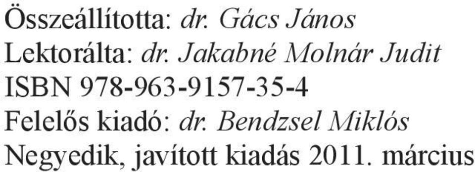 Jakabné Molnár Judit ISBN