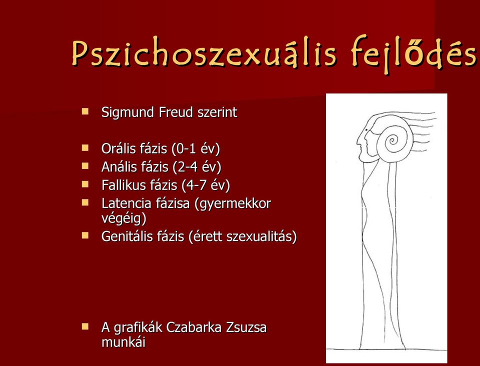 fázis (4-7 év) Latencia fázisa (gyermekkor végéig)